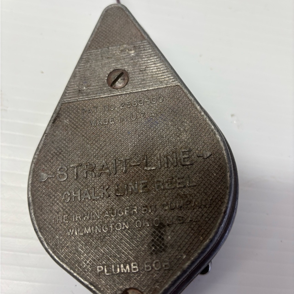 Vintage Strait Line Chalk Reel with Plumb Bob – Irwin Auger Bit Co., Wilmington